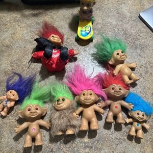 Vintage Lot Of Trolls (9) Toys 90s Dolls